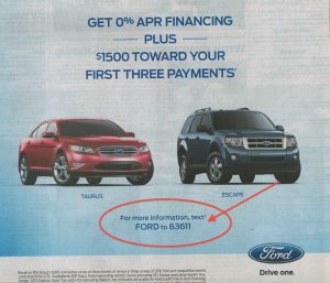 Send an SMS to Ford